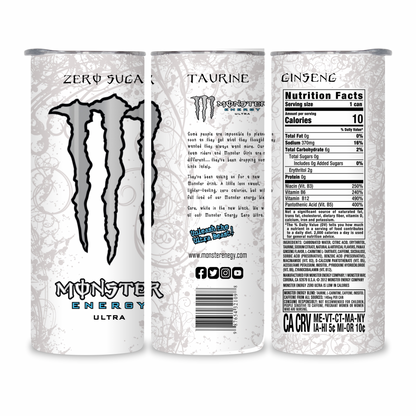 20 OZ Energy Drinks Stainless Steel Tumblers