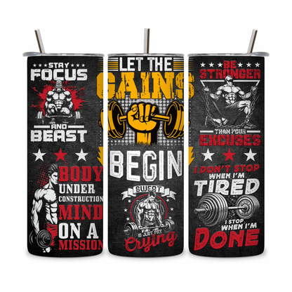 20 OZ Men’s Fitness Stainless Steel Tumblers