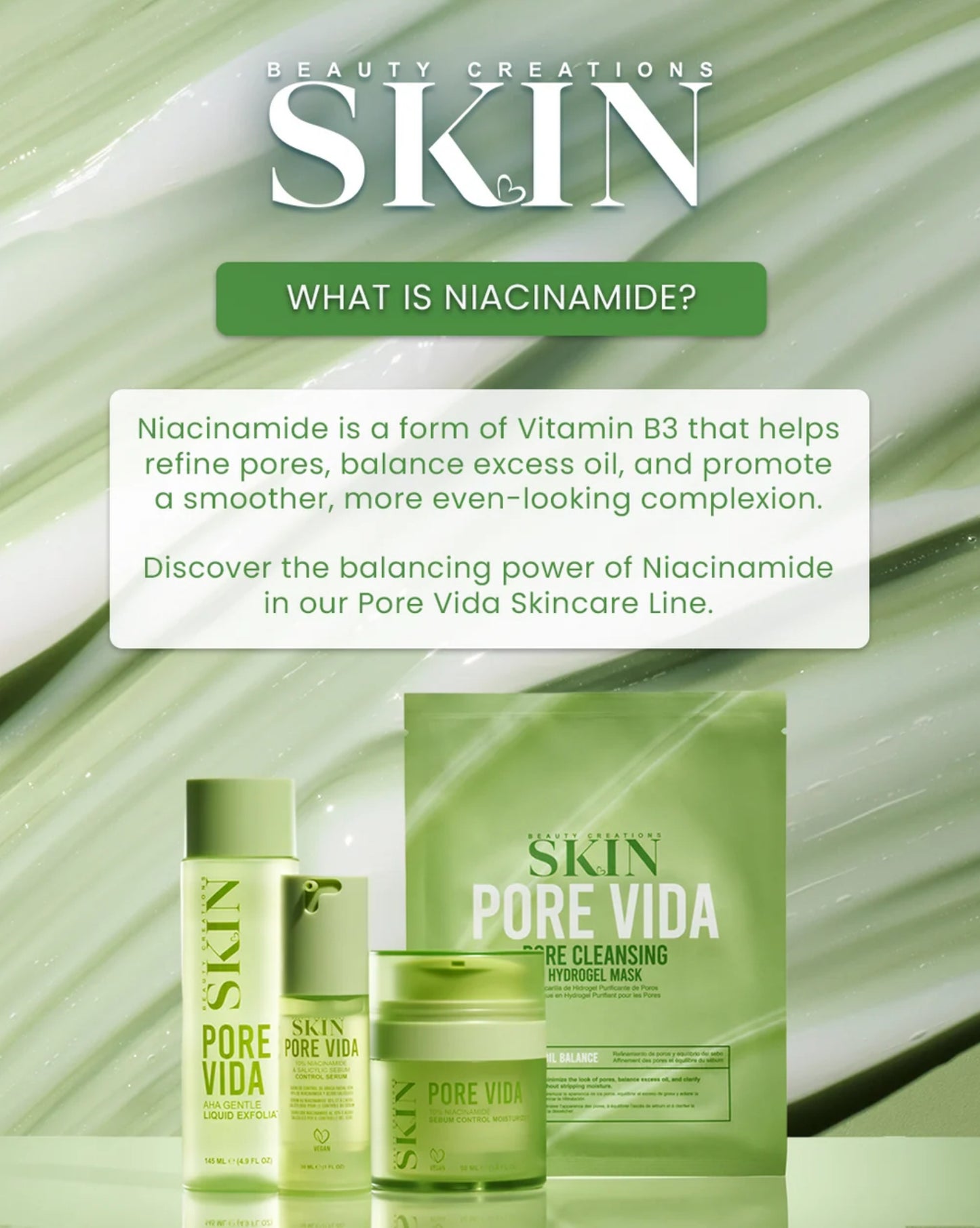 Beauty Creations Skin Pore Vida 10% Niacinamide & Salicylic Acid Sebum Control Serum