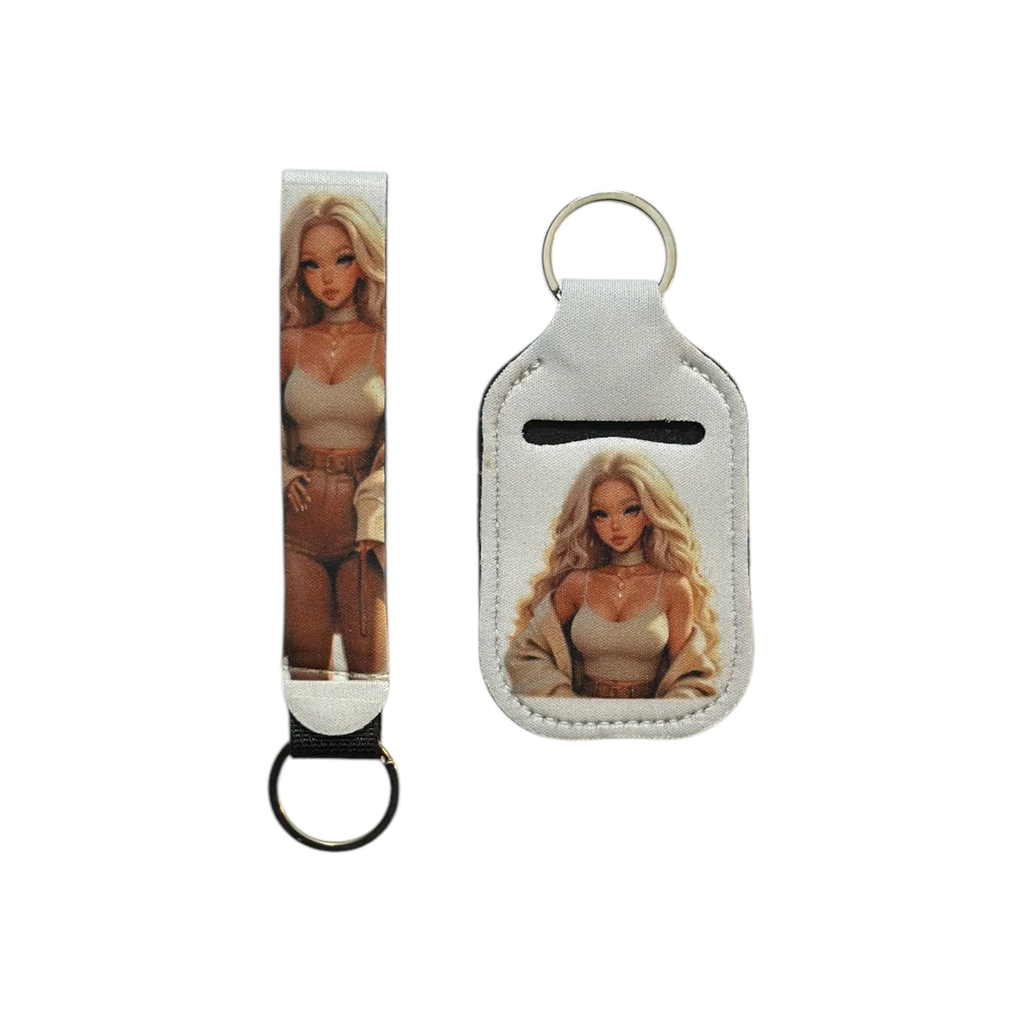 Wristlet Hand Sanitizer Holder Keychain