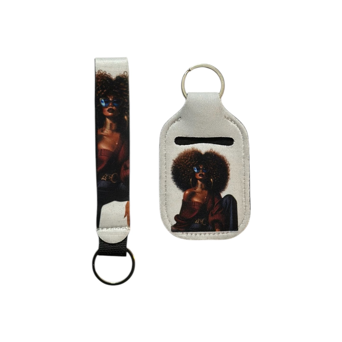 Wristlet Hand Sanitizer Holder Keychain