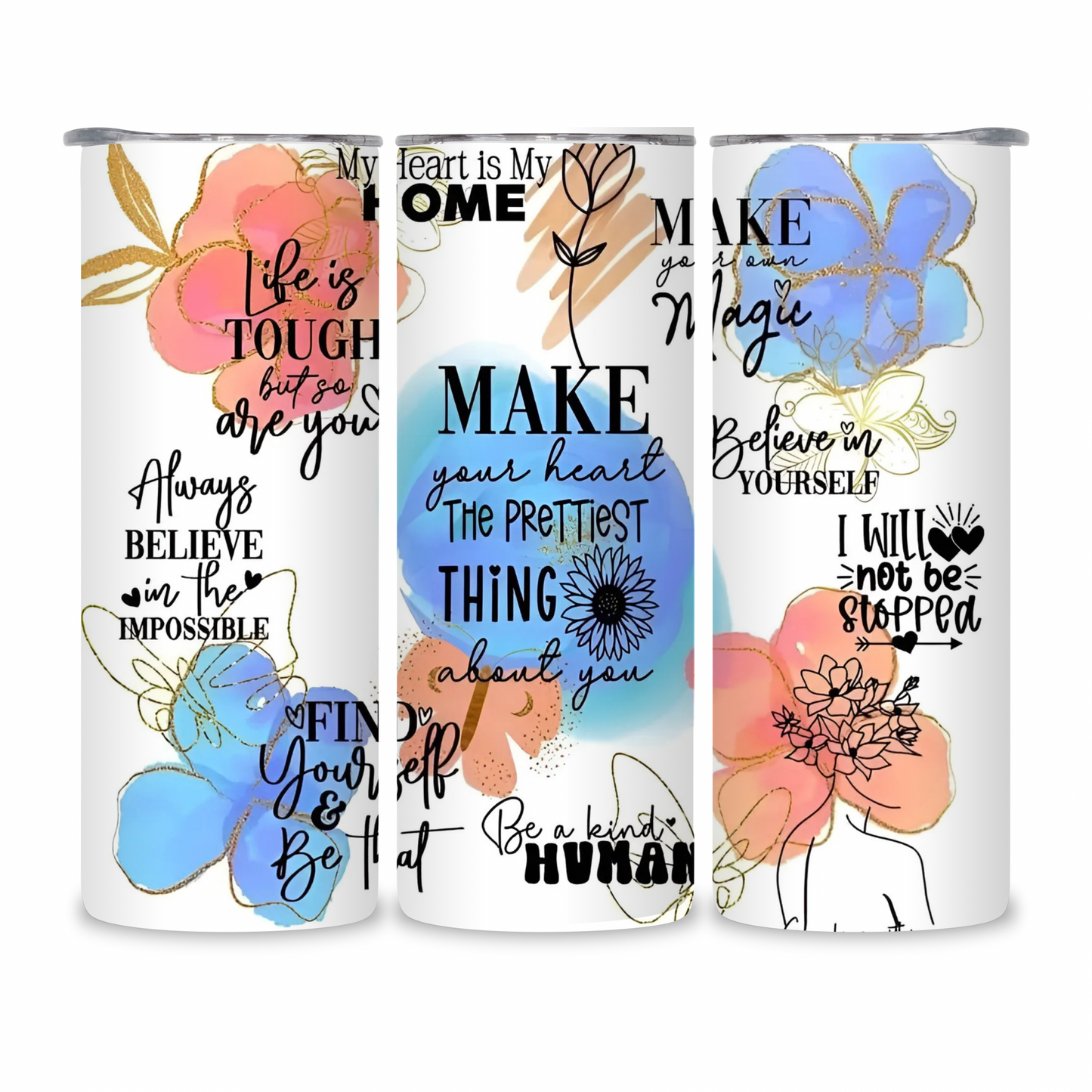 20 OZ Positive Affirmations Stainless Steel Tumblers