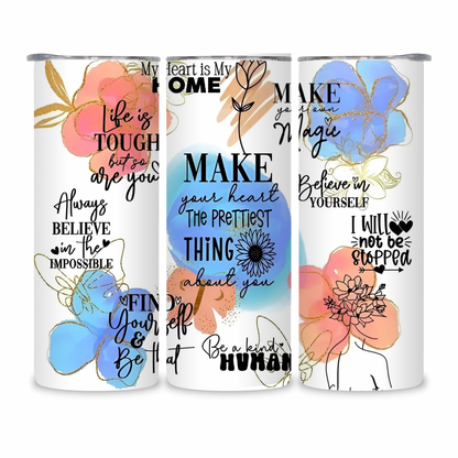 20 OZ Positive Affirmations Stainless Steel Tumblers