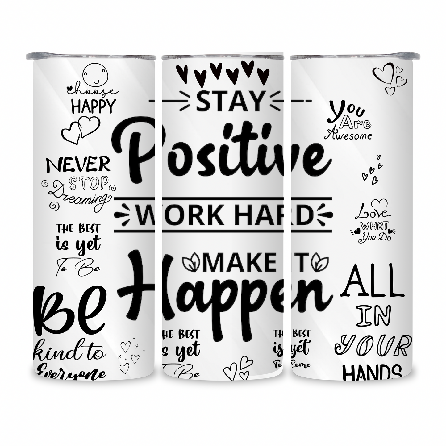 20 OZ Positive Affirmations Stainless Steel Tumblers