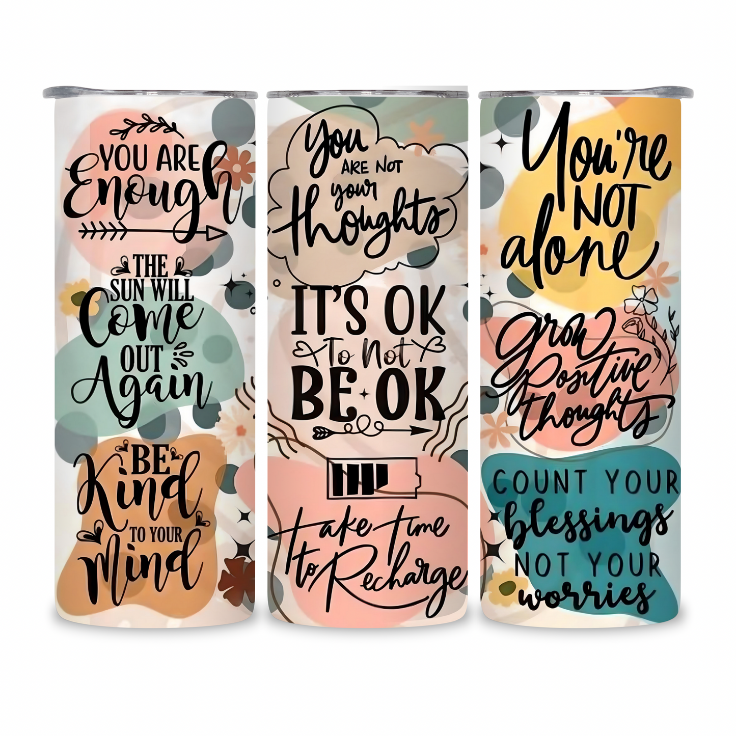 20 OZ Positive Affirmations Stainless Steel Tumblers
