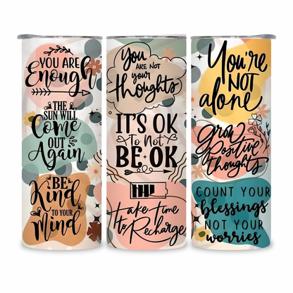 20 OZ Positive Affirmations Stainless Steel Tumblers