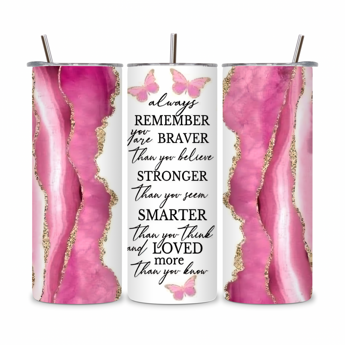 20 OZ Positive Affirmations Stainless Steel Tumblers