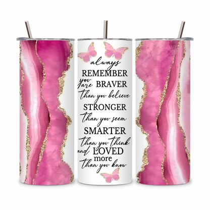 20 OZ Positive Affirmations Stainless Steel Tumblers