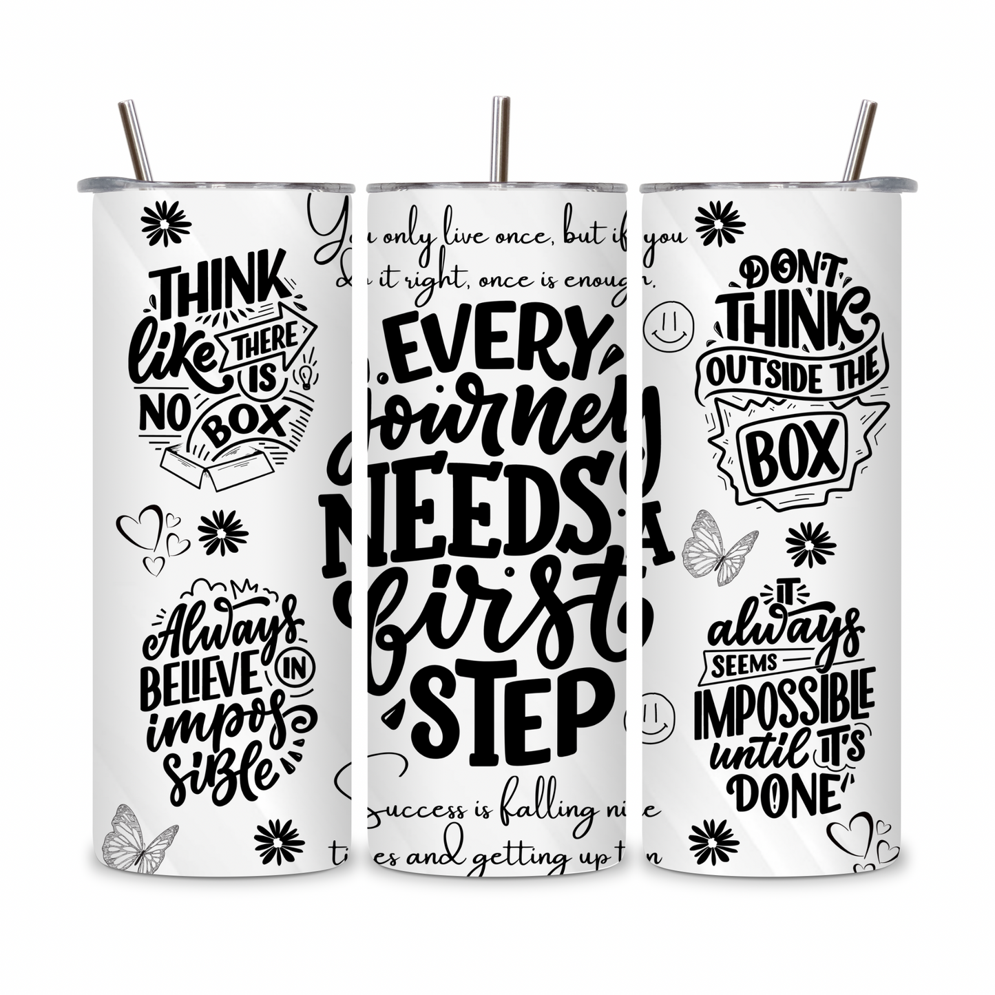 20 OZ Positive Affirmations Stainless Steel Tumblers