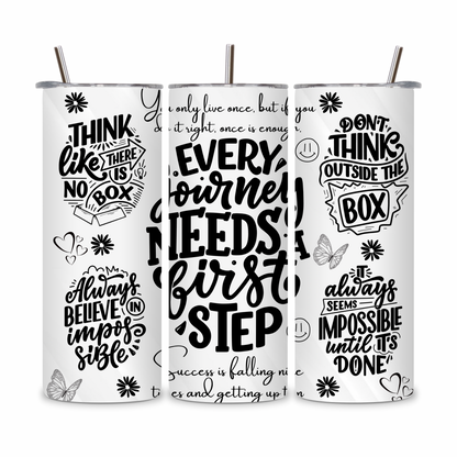 20 OZ Positive Affirmations Stainless Steel Tumblers