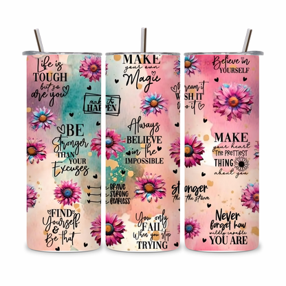 20 OZ Positive Affirmations Stainless Steel Tumblers