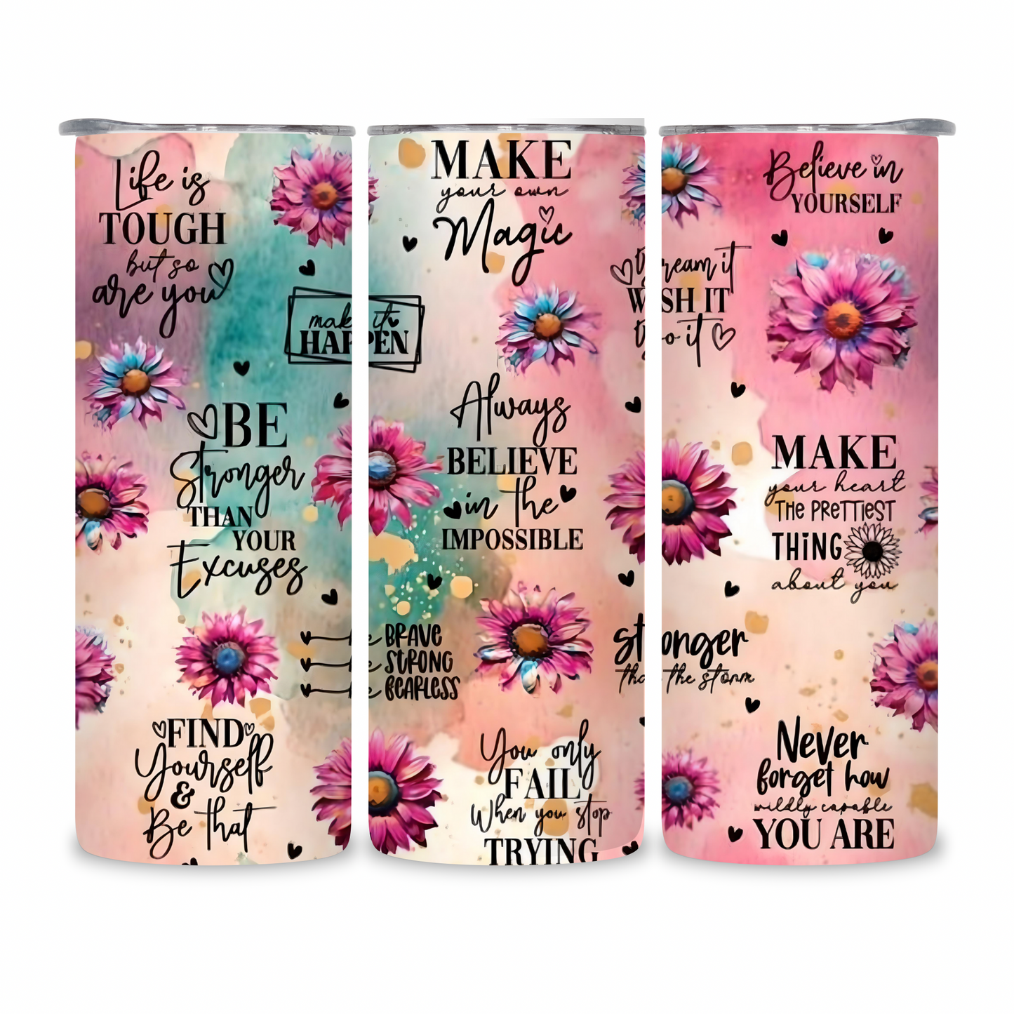 20 OZ Positive Affirmations Stainless Steel Tumblers