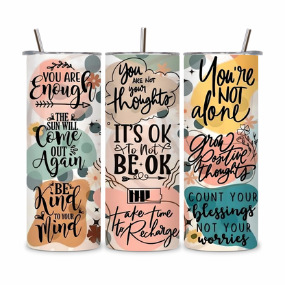 20 OZ Positive Affirmations Stainless Steel Tumblers