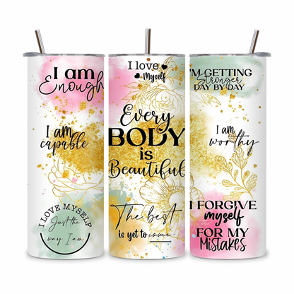 20 OZ Positive Affirmations Stainless Steel Tumblers