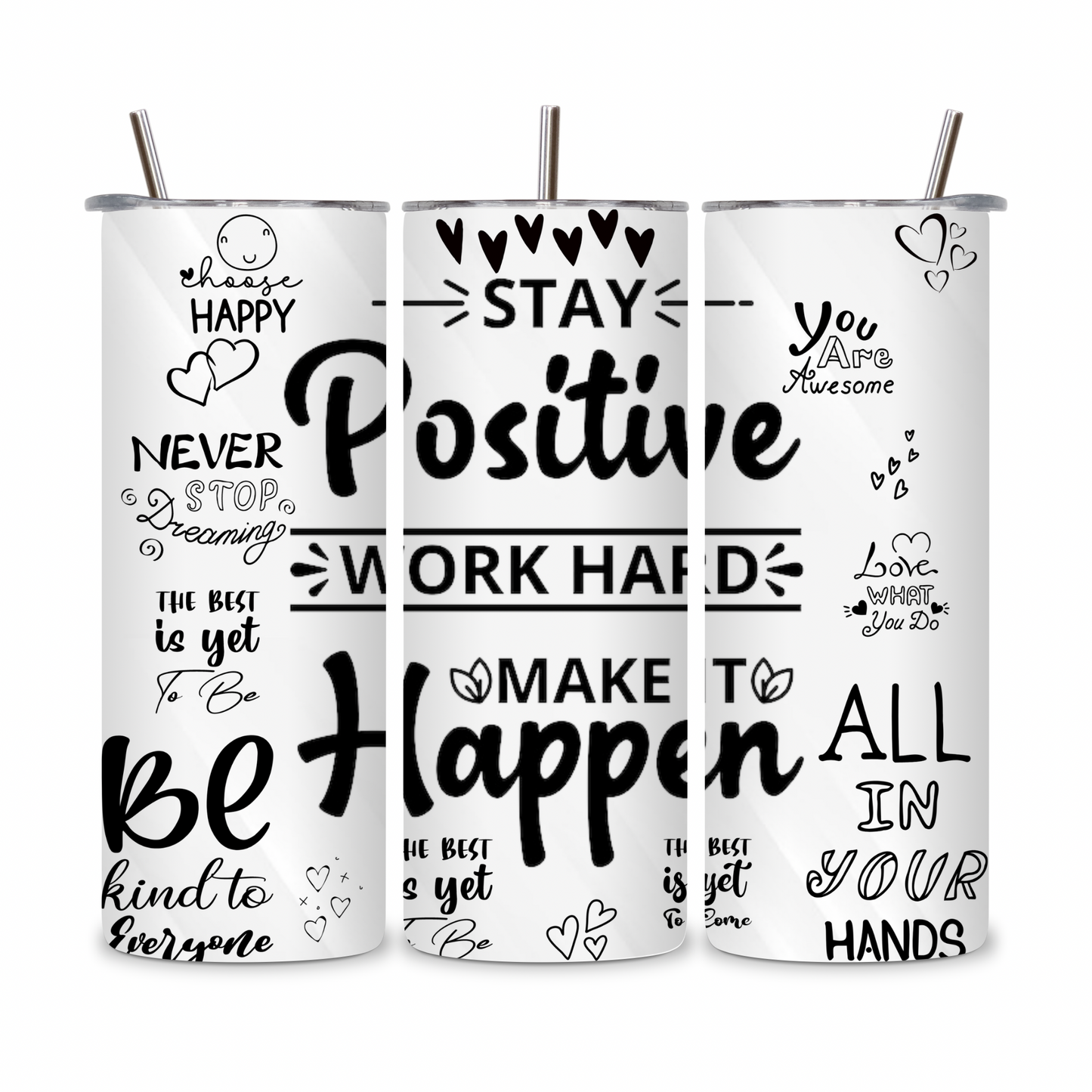 20 OZ Positive Affirmations Stainless Steel Tumblers