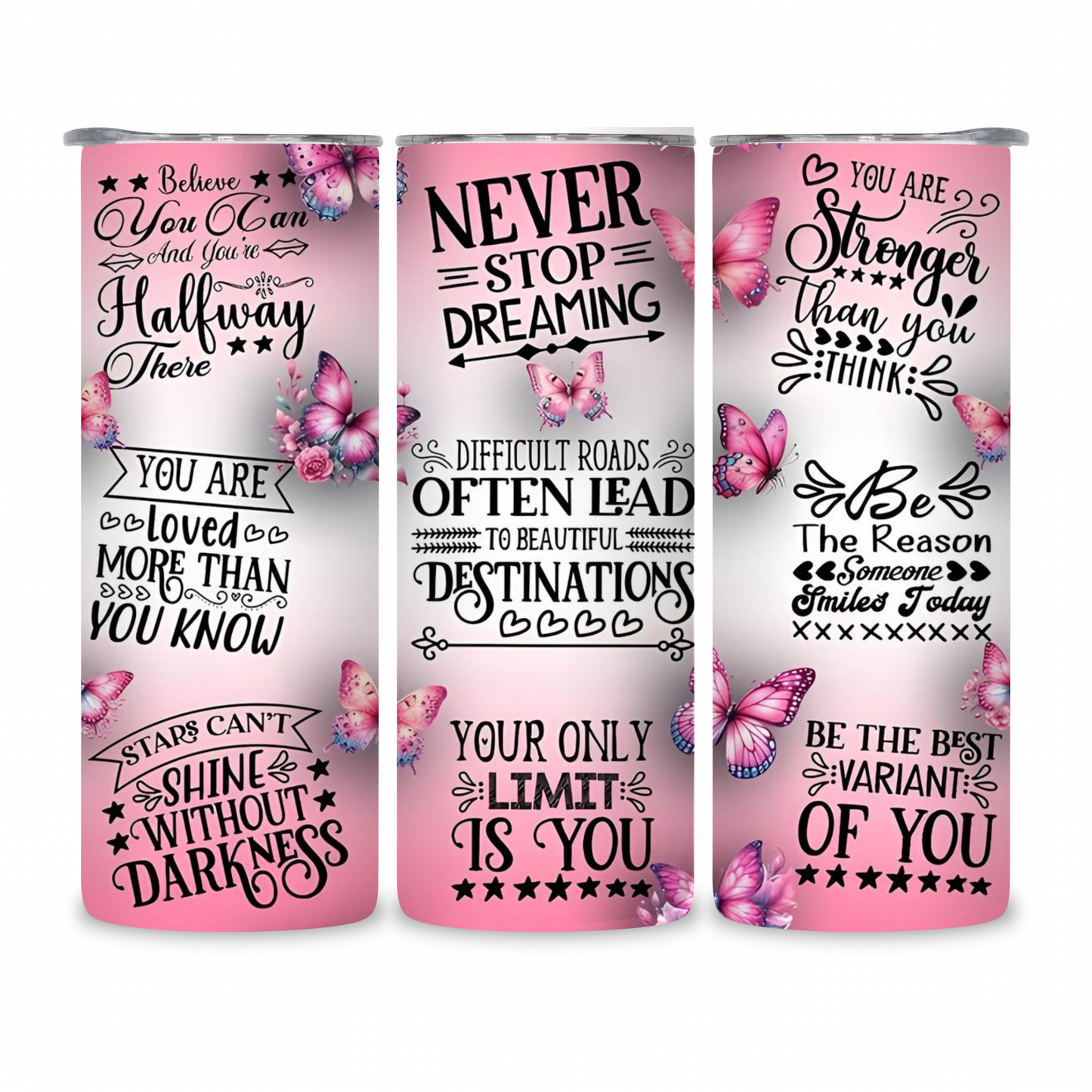 20 OZ Positive Affirmations Stainless Steel Tumblers