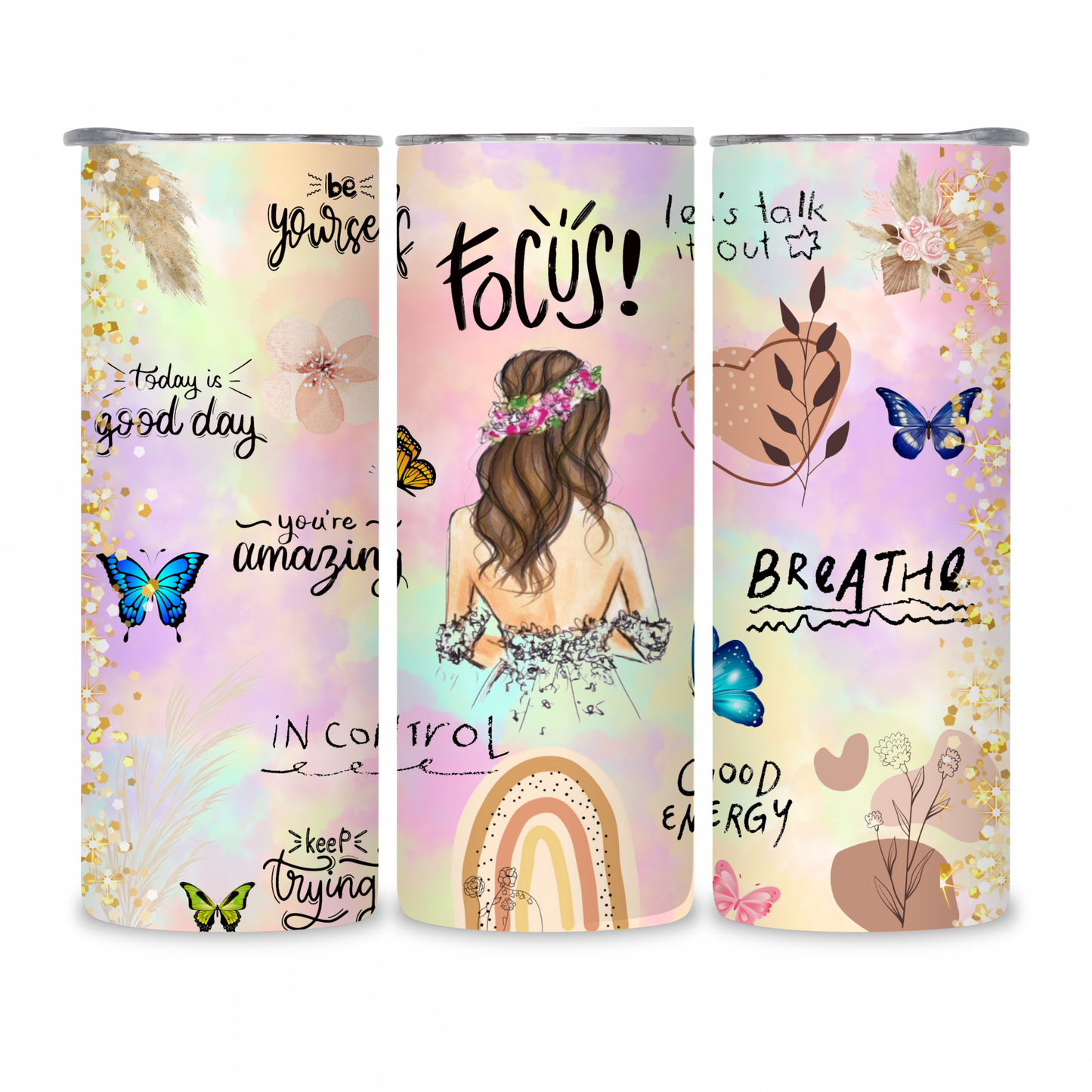20 OZ Positive Affirmations Stainless Steel Tumblers