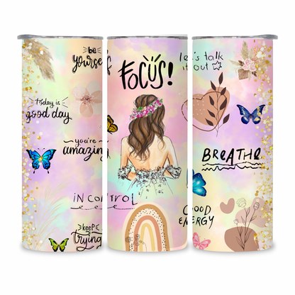 20 OZ Positive Affirmations Stainless Steel Tumblers