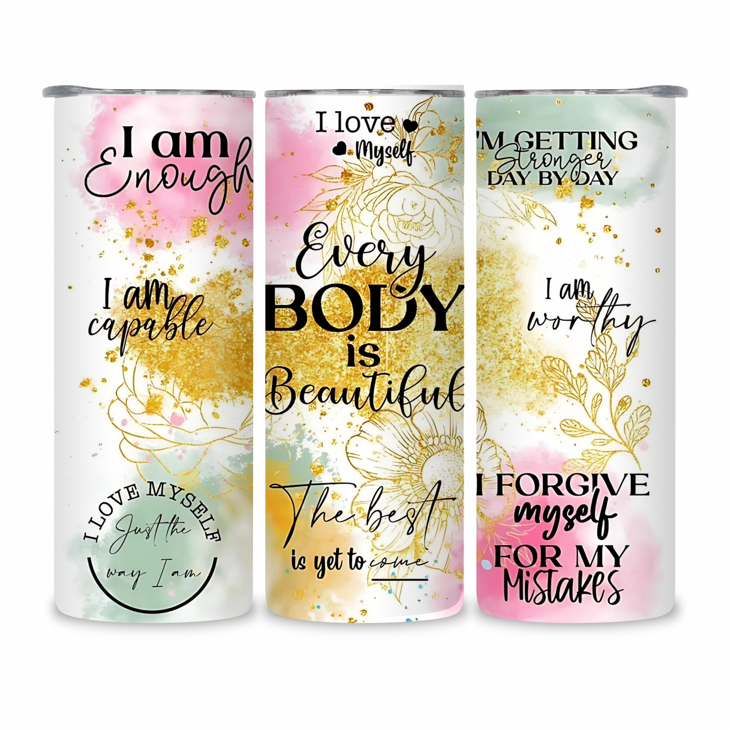 20 OZ Positive Affirmations Stainless Steel Tumblers
