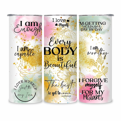 20 OZ Positive Affirmations Stainless Steel Tumblers