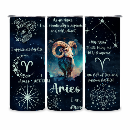 20 OZ Zodiac Affirmations Stainless Steel Tumblers