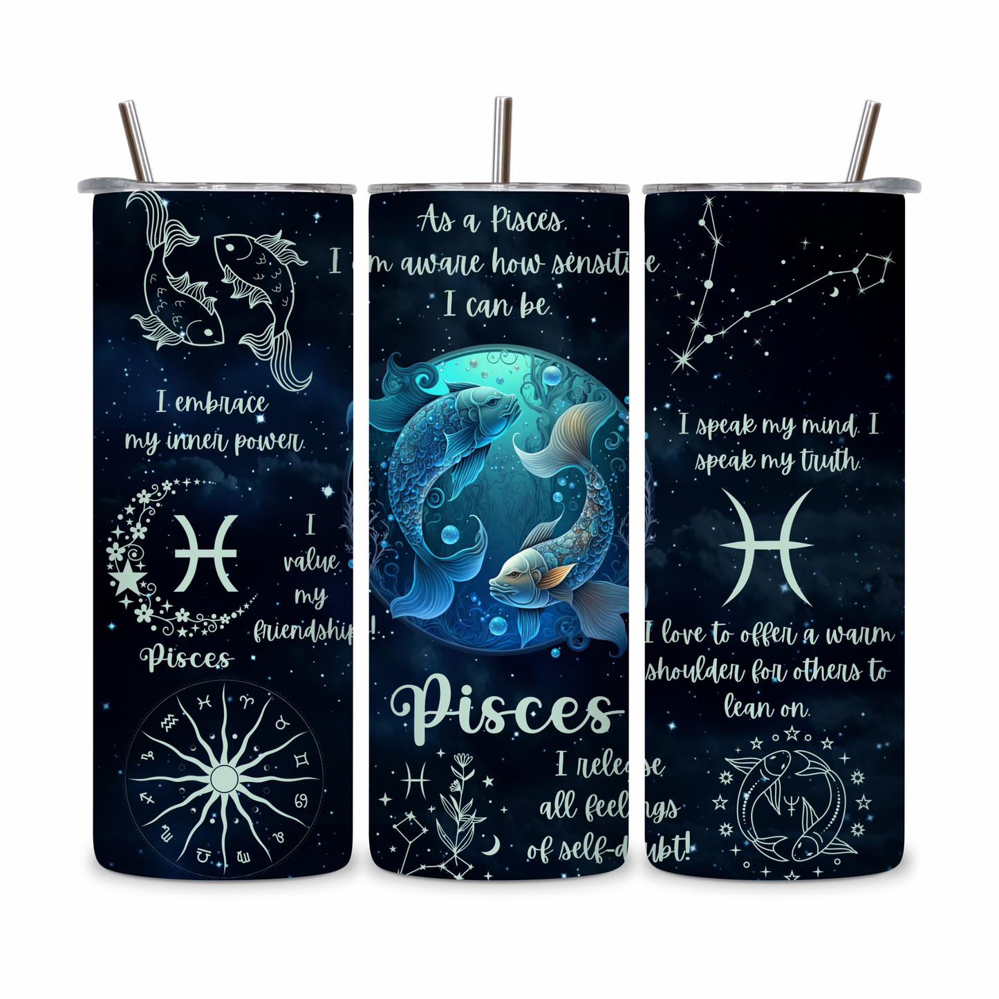 20 OZ Zodiac Affirmations Stainless Steel Tumblers