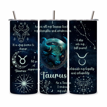 20 OZ Zodiac Affirmations Stainless Steel Tumblers