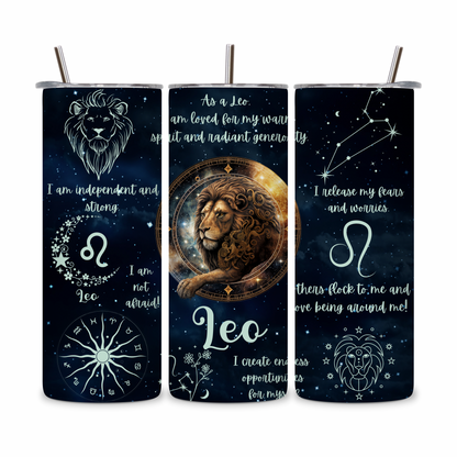 20 OZ Zodiac Affirmations Stainless Steel Tumblers