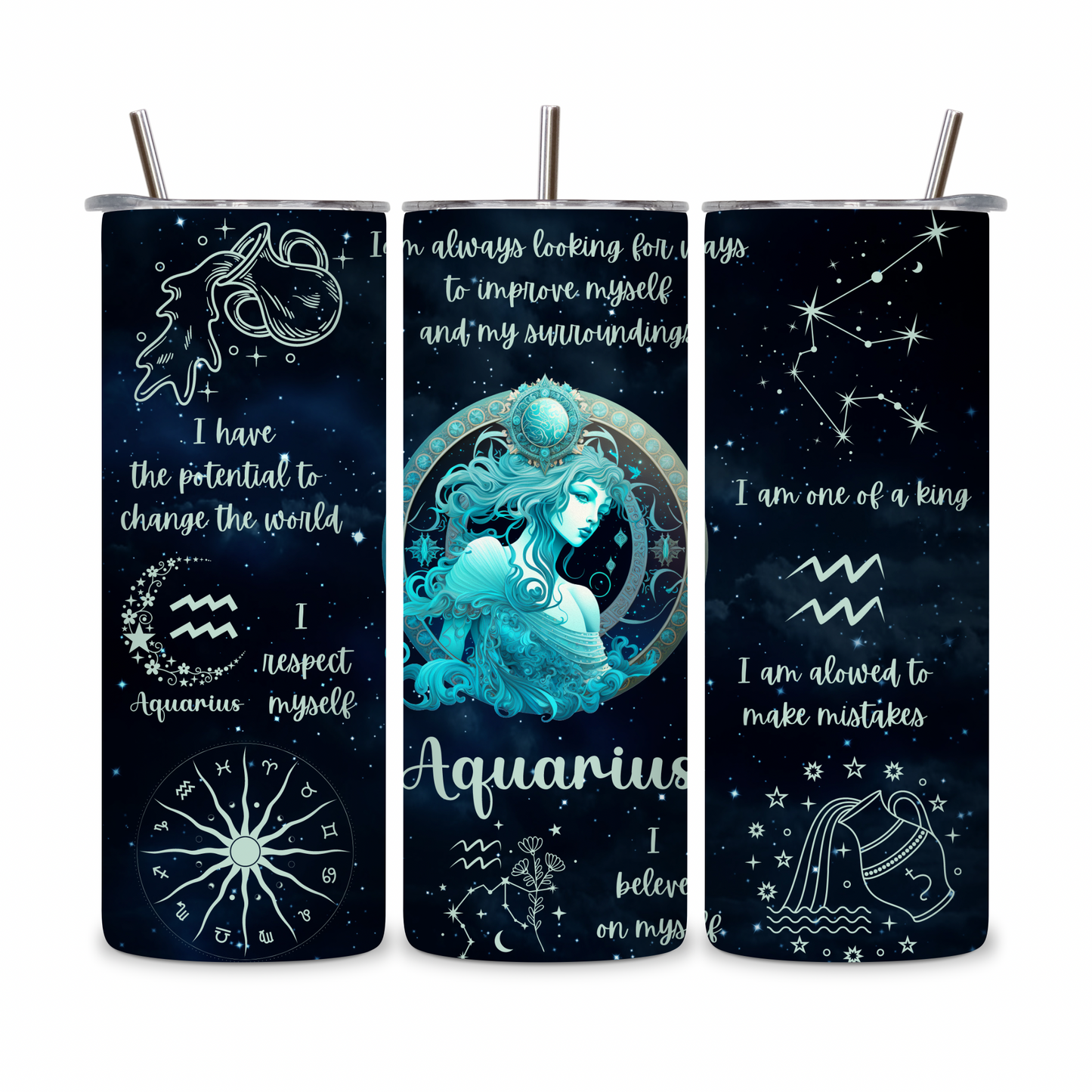 20 OZ Zodiac Affirmations Stainless Steel Tumblers