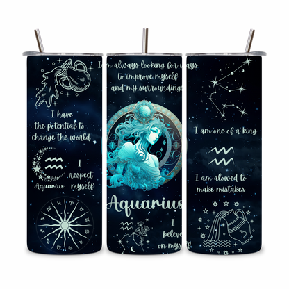 20 OZ Zodiac Affirmations Stainless Steel Tumblers