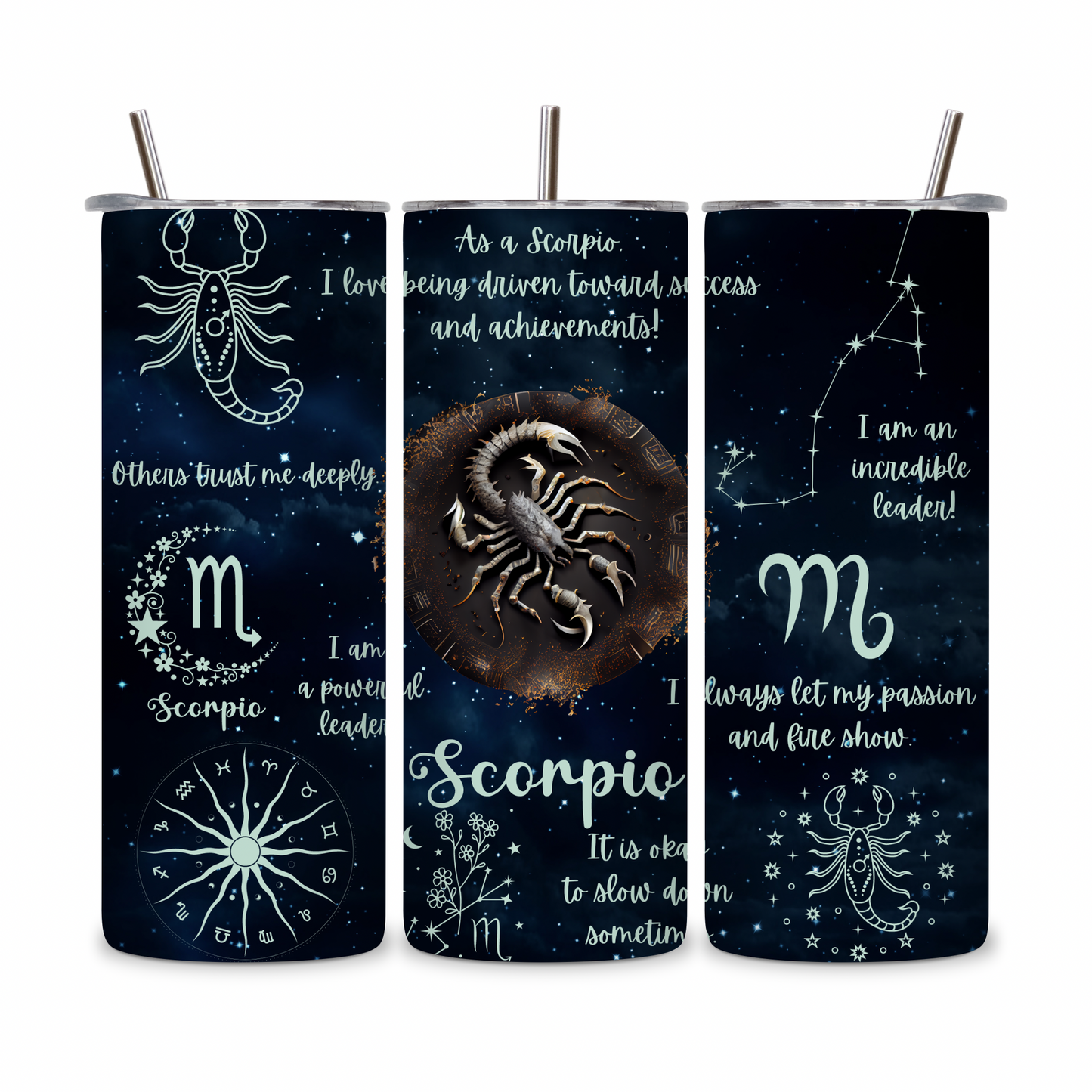 20 OZ Zodiac Affirmations Stainless Steel Tumblers