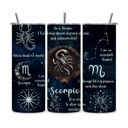 20 OZ Zodiac Affirmations Stainless Steel Tumblers