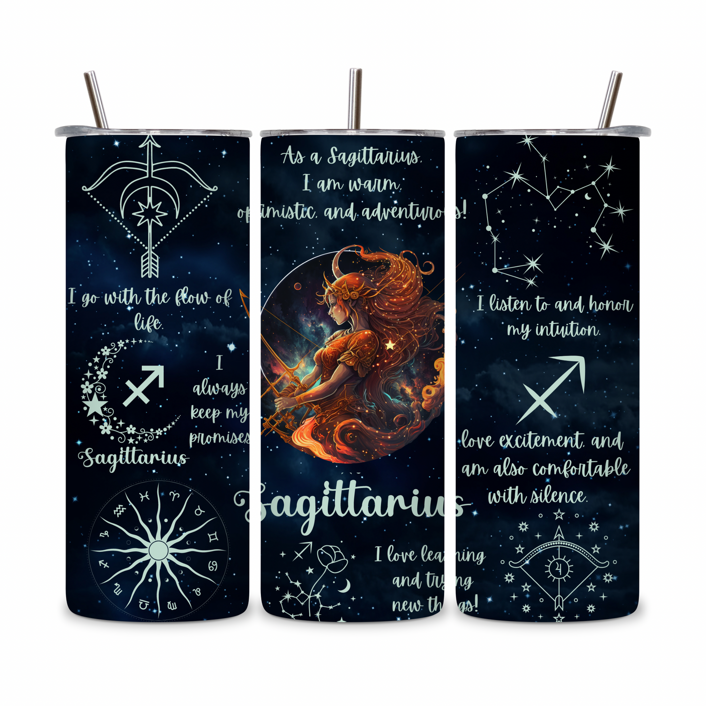 20 OZ Zodiac Affirmations Stainless Steel Tumblers