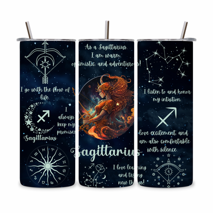 20 OZ Zodiac Affirmations Stainless Steel Tumblers