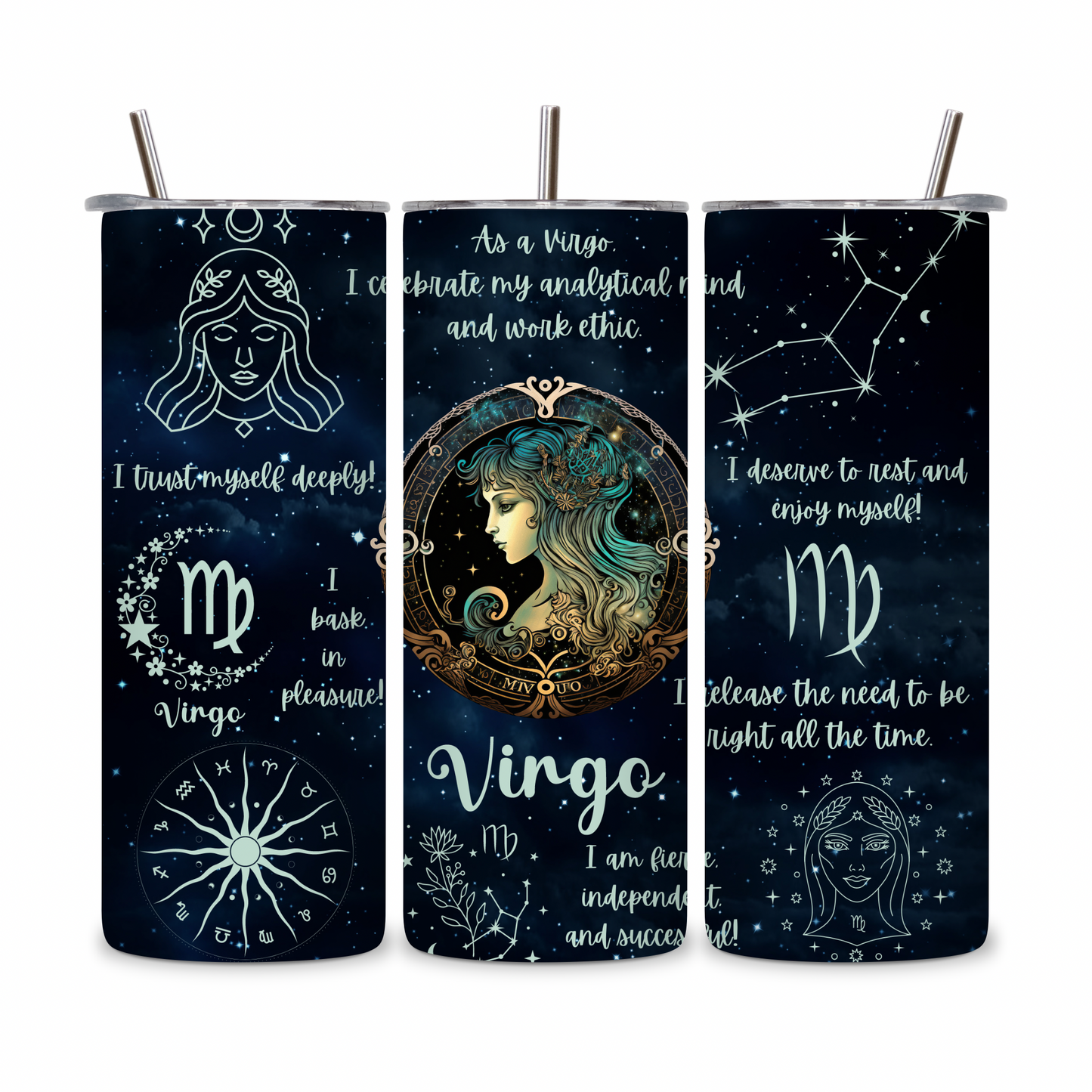 20 OZ Zodiac Affirmations Stainless Steel Tumblers