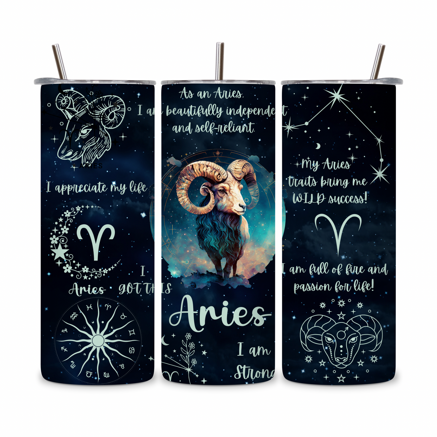 20 OZ Zodiac Affirmations Stainless Steel Tumblers