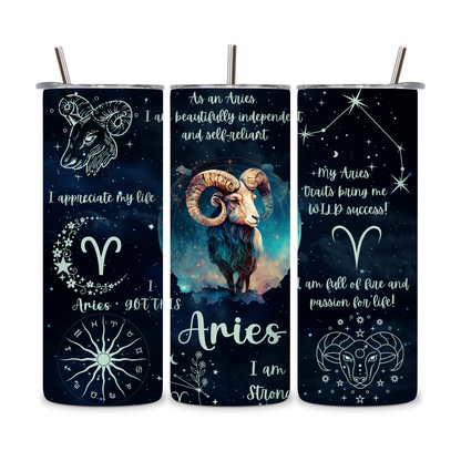20 OZ Zodiac Affirmations Stainless Steel Tumblers