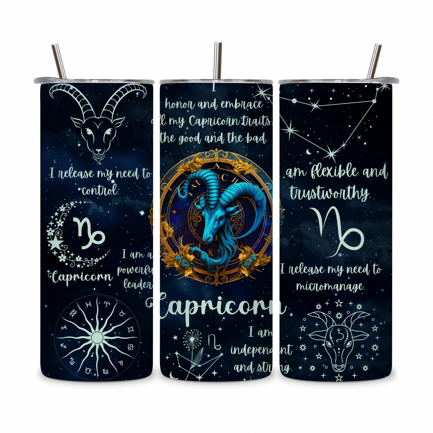 20 OZ Zodiac Affirmations Stainless Steel Tumblers