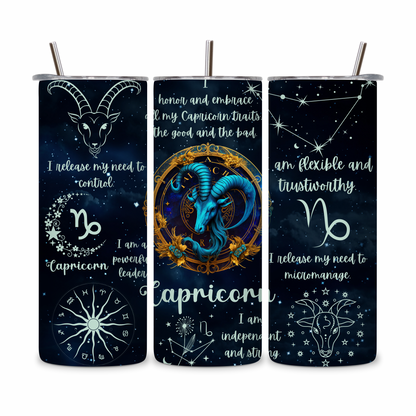 20 OZ Zodiac Affirmations Stainless Steel Tumblers