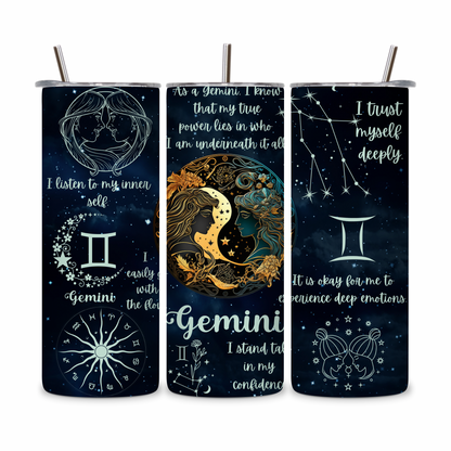 20 OZ Zodiac Affirmations Stainless Steel Tumblers