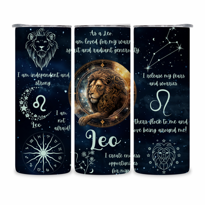 20 OZ Zodiac Affirmations Stainless Steel Tumblers