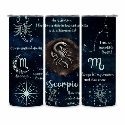 20 OZ Zodiac Affirmations Stainless Steel Tumblers