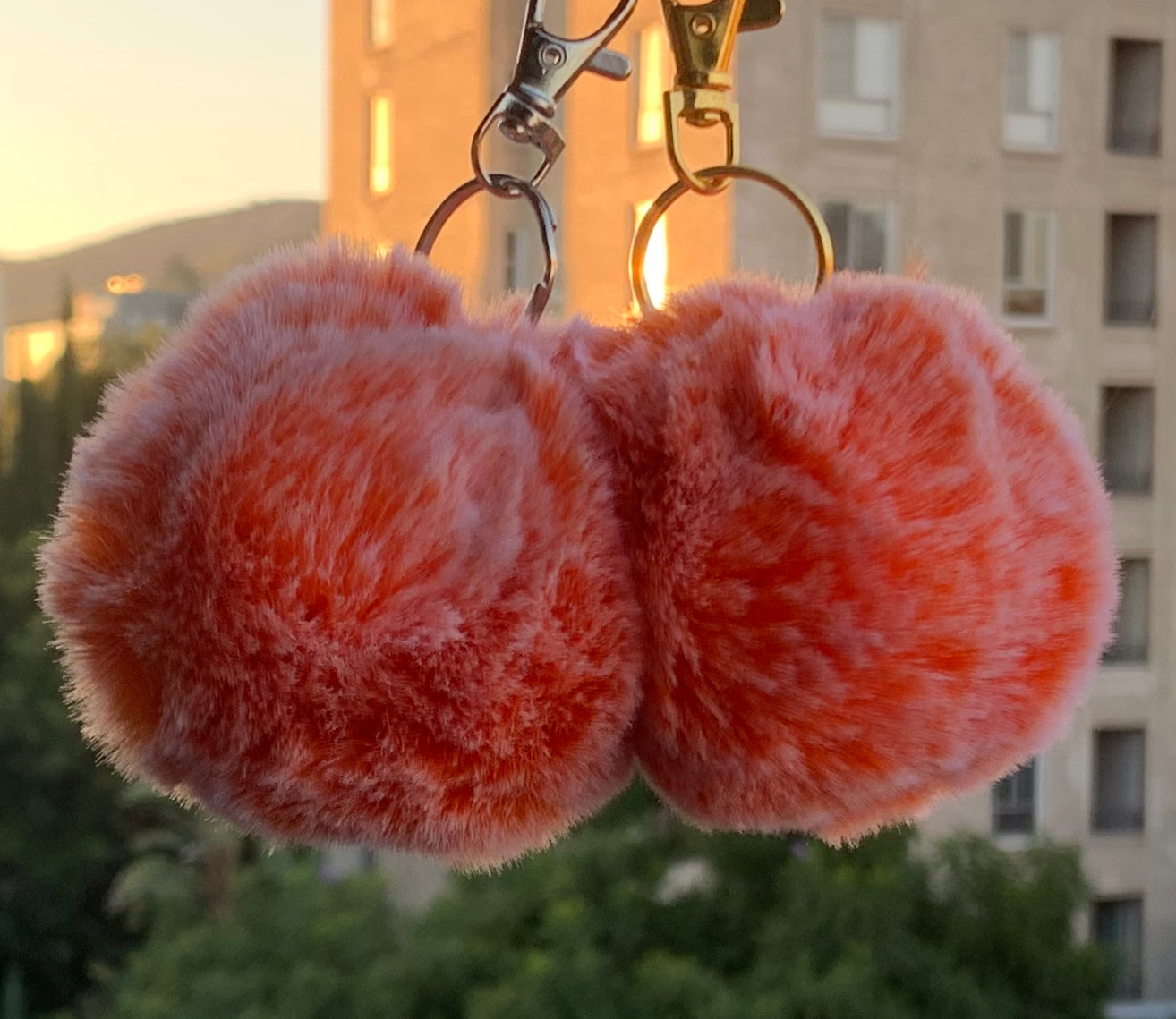 Faux Rabbit Fur PomPom Keychain