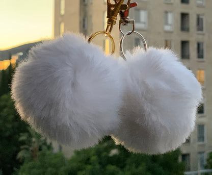 Faux Rabbit Fur PomPom Keychain