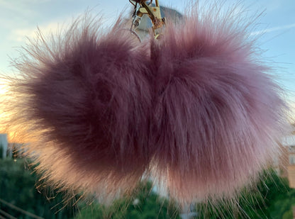 Faux Fox Fur PomPom Keychains