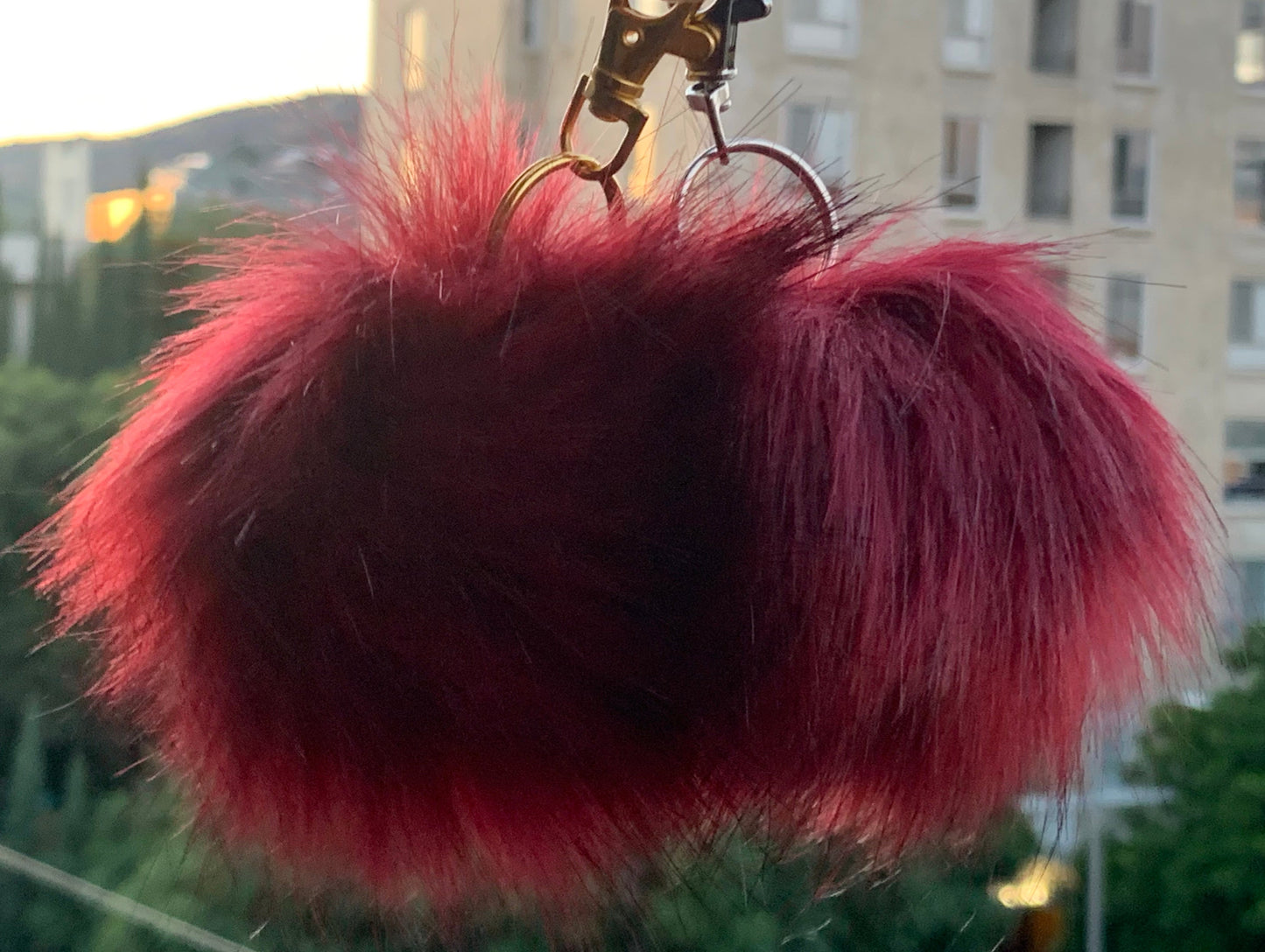 Faux Fox Fur PomPom Keychains