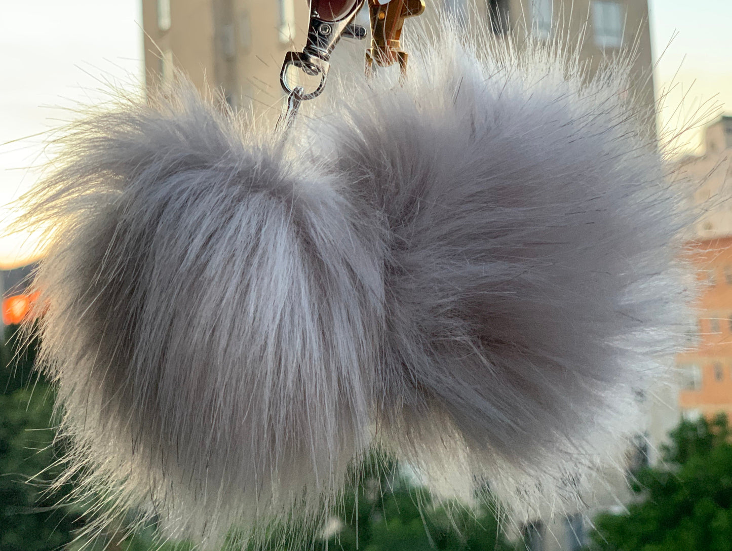 Faux Fox Fur PomPom Keychains