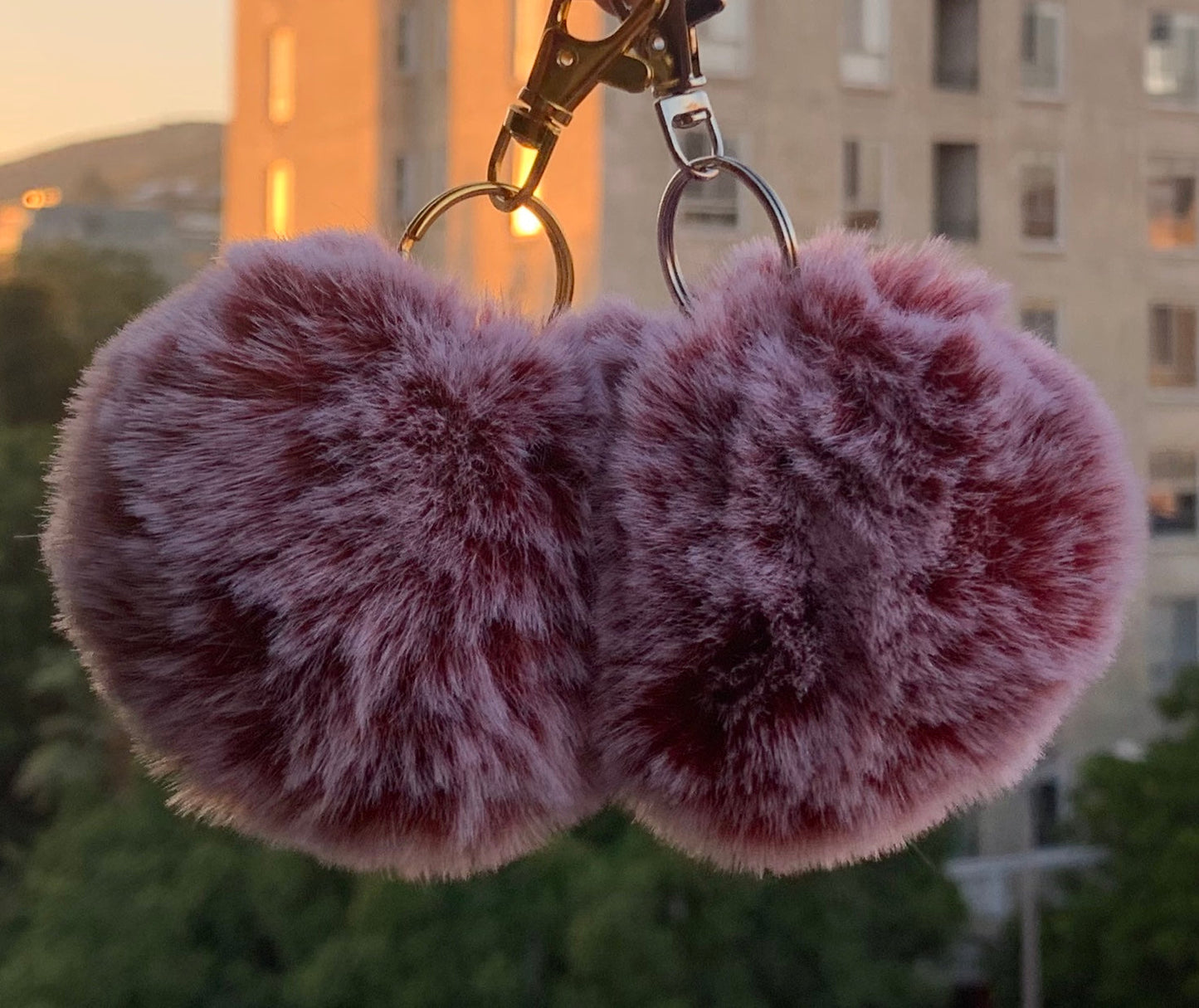 Faux Rabbit Fur PomPom Keychain