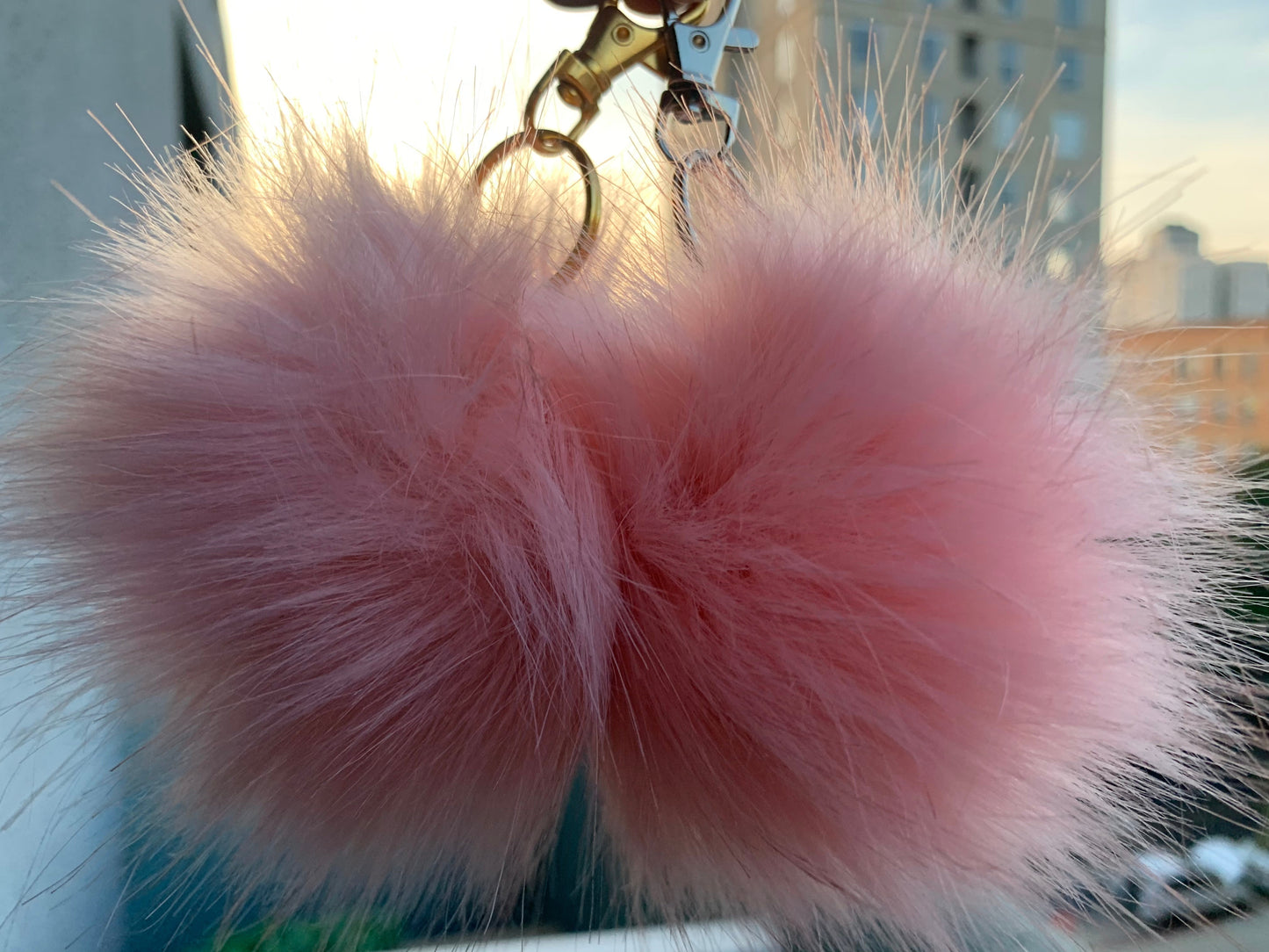 Faux Fox Fur PomPom Keychains