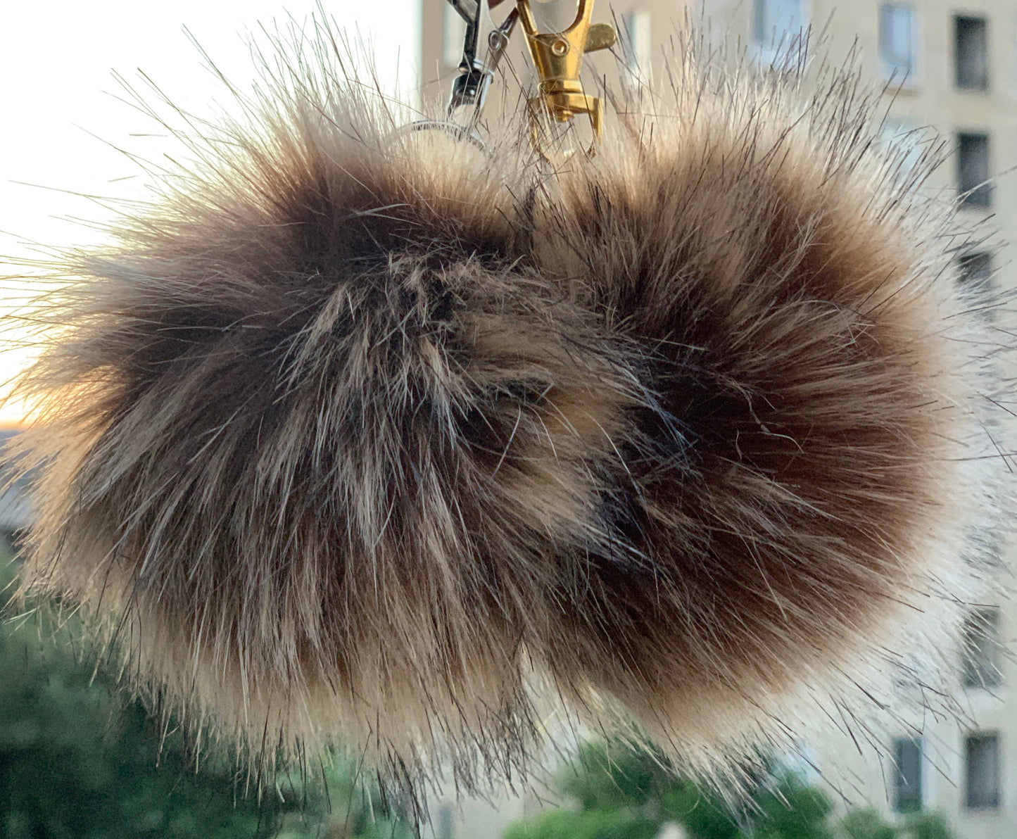 Faux Fox Fur PomPom Keychains